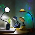 thumbnail image 3 of Clip-on Lamp for Kids, USB Rechargeable LED Reading Lamp with Star Projection, Gooseneck Bedside Lamp (Green), 3 of 5