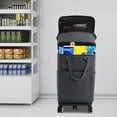 thumbnail image 3 of 55.12lbs 5* Universal Wheels Foldable Grocery Cart Rectangular Grey Grocery Cart with Telescopic Handle & Waterproof Bag, 3 of 14