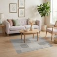 thumbnail image 3 of ODIKA 4'x6' Beige Grey Modern Geometric Abstract Washable Area Rug Contemporary Minimalist Design With Rounded Rectangles for Dorm Room, Small Living Stain Resistant Low Profile, Easy Care, 3 of 7