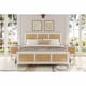 thumbnail image 5 of Blanca rattan marco de cama con cabecero: strong metal slats support, no necesita colchón base, noise - free design, 5 of 10