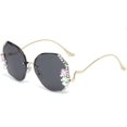 thumbnail image 2 of Gafas de sol con diamantes, gafas de sol de cristal resistentes a los rayos UV, pequeñas gafas con fragancia y incrustaciones de diamantes, 2 of 5
