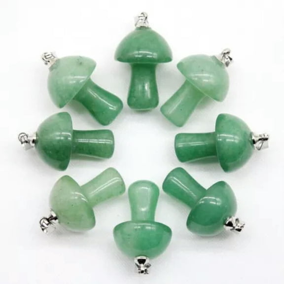 K-KED 100pcs Natural Stone Quartz Crystal Mushroom Pendants for DIY Delicate Jewelry Wholesale-aventurine