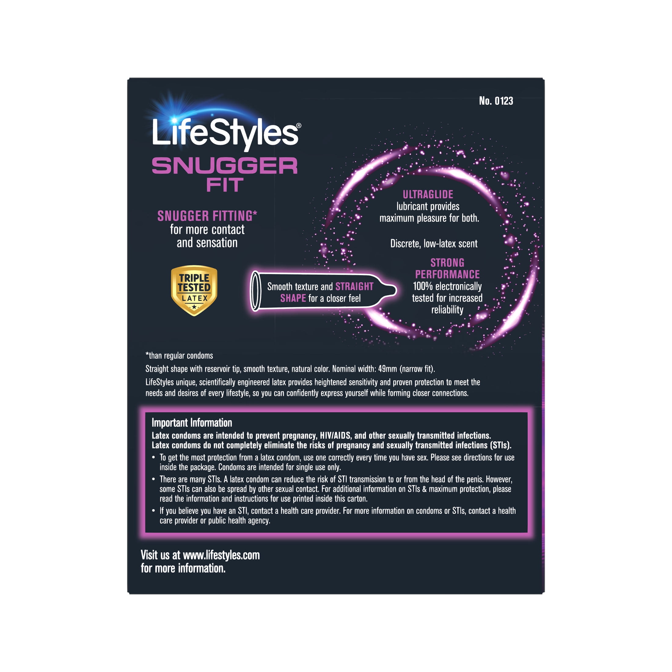 LifeStyles Snugger Fit Lubricated Natural Latex Condoms, 25 Count