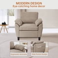 thumbnail image 2 of Soscana Accent Chair with Storage Side Pockets for Living Room Bedroom Apartment Office Studio, Single Chair Armchair,Beige, 2 of 8