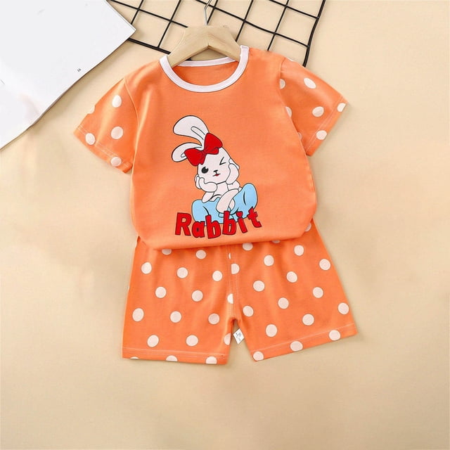 EGNMCR Ensembles de Blouses et Chemises à Manches Courtes à Col Rond Tout-Petits Enfants Bébés Garçons Filles Mode Mignon Imprimé Chiot à Manches Courtes Tenue Décontractée Ensemble Fille