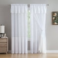 thumbnail image 1 of Violette Embroidered Rod Pocket Window Panel With Valance and Backing, White, 55x90 Inches, 1 of 1