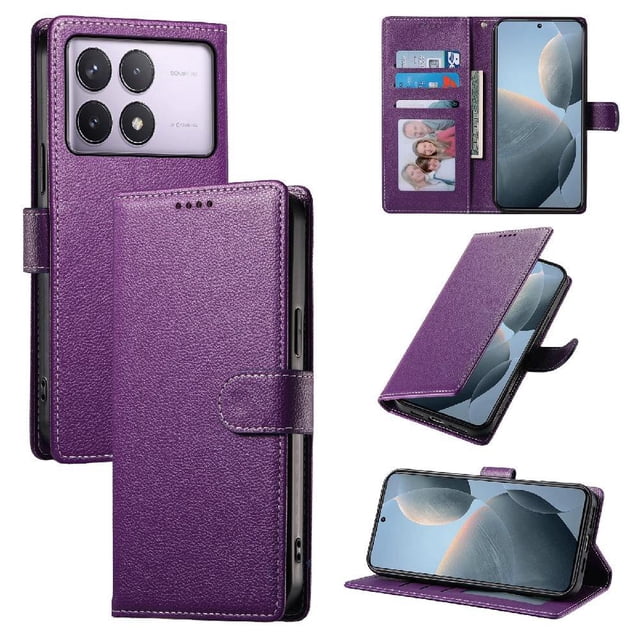 Case for FOXDOCK Xiaomi Poco F6 Pro 5G Wallet Case – Premium Leather, 3 Card Slots, Shockproof Protection