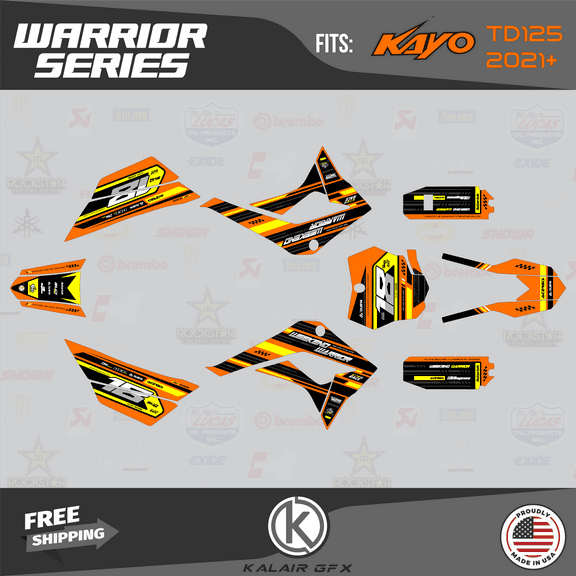 Kalair GFX Graphics Kit for Kayo PIT BIKE TD125 (2021 ) Warrior Series