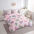 thumbnail image 3 of Homewish Colorful Cute Bowtie 7pcs Bedding Comforter Set,Kawaii Bow Ribbon Queen Bedding Sets,Geometric Polka Dots Queen Sheet Sets For Girls Kids,Ultra Soft Home Decor Reversible, 3 of 8