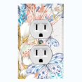 thumbnail image 1 of Metal Light Switch Plate Cover Mystical Floral Butterfly Garden Sketch FLW119, 1 of 13