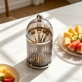 thumbnail image 5 of Fruit Fork Storage Container Coffee Spoons Holder Cup with Lid, Durable Tableware Forks Straws or Skewers Organiser for Home Kitchen Use, Decorative Storage Jar for Countertop, 1Pc(Clear,3x3x6.5"), 5 of 9