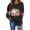 Black sweatshirt for women #6, variant on DeeHomeMo Plaid Pumpkin Floral Leaf Graphic Women Pullover Sweatshirt Wide Round Neck Long Sleeve Regular Fit Bow Applique On Sleeves For Fall Daily Casual Outing Black,XL