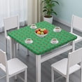 thumbnail image 3 of Green Bigfoot and Campfire Pattern Square Fitted Tablecloth with Elastic Edge,Square Table Cover,Washable Elastic Table Cover for Home Kitchen Party Decor 34"x34", 3 of 6