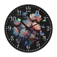 thumbnail image 2 of Voice Activated Clock with Glow Light 12 Inch Large Silent Wall Clock Battery Operated for Home Decor White Flowers with Blue Butterflies, 2 of 8