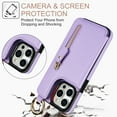thumbnail image 3 of Cutyskin for iPhone 14 Pro Max Wallet Case【RFID Blocking】 with Card Holder Cash Pocket Zipper Bills Slot, Soft PU Leather Magnetic Back Folio Kickstand, Finger Ring Holder Hook Phone Case, Purple, 3 of 9