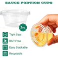 thumbnail image 2 of 400 pcs - 2 oz disposable plastic cup with lid, small plastic condiment container for sauce, 2 oz jelly cup, souffl cup, 2 of 7