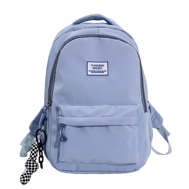 AMERTEER Woman Backpack Large Capacity Girls School Bags Solid Color for Vacation (Black)