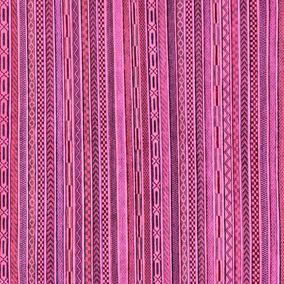 Ahgly Company Indoor Square Oriental Pink Modern Area Rugs, 3' Square