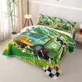 thumbnail image 3 of Castle Fairy Graffiti Garbage Truck Twin Quilt Set for Boys,Splash Art Twin Coverlet Set for Bedroom,Green Yellow, 3 of 7