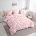 thumbnail image 3 of Homewish Starry Sky Boy Girl Twin Bedding Sets 7-Piece,Pink White Bedding Comforter Set Microfiber,Dreamy Princess Breathable Sheet Sets,Ultra Soft Home Decor,Reversible, 3 of 8