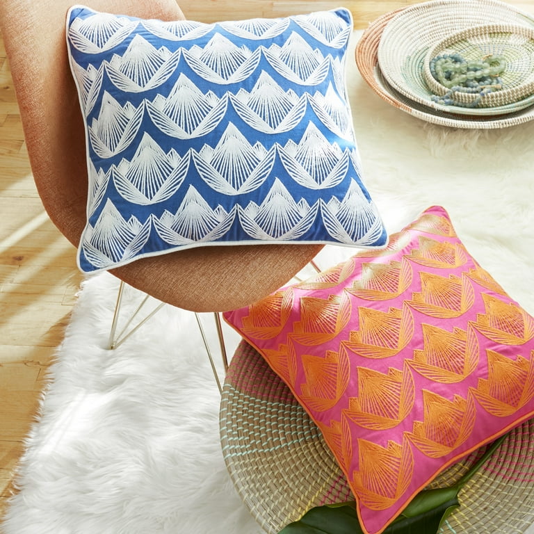 Rochelle Porter Lotus 20 x20 Decorative Square Pillow Orange Pink Cotton Polyfill Adult 1 Count Walmart