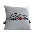 thumbnail image 1 of Halloween Pillowcase 18x18 Inches Linen Blend Fabric Proverbs Print Machine Washable for Indoor Outdoor Sofa Bed Chair, 1 of 1