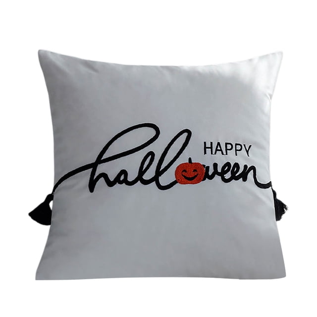 Halloween Pillowcase 18x18 Inches Linen Blend Fabric Proverbs Print Machine Washable for Indoor Outdoor Sofa Bed Chair