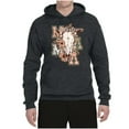 thumbnail image 2 of Wild Bobby Western Ma Steer Pink And Grey Distressed Pop Culture Unisex Hoodie Sweatshirt, Heather Black, Small, 2 of 6