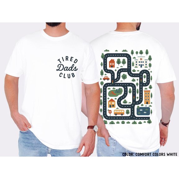 Tired Dads Club Shirt, Cute Tired Dads Club Shirt, Play Cars On Dads Back, Mat Road Car Race Track Shirt, Father's Day Gift