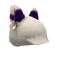 thumbnail image 3 of Quzzie Ski Helmet Cover Knitted Hat Fun Animal Ear Universal Helmet Accessory Wind Resistant Scratch Protection Winter Headgear Suitable for Snowboarding Skiing Team Use White Purple Ear, 3 of 8