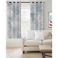 thumbnail image 2 of Blue Beige Floral Blackout Curtains for Bedroom Living Room Darkening Curtains 84 Inch Length 2 Panels Set Vintage Smear Abstract Art Window Curtain Insulated Window Treatment Grommet Drapes 42"x84", 2 of 9