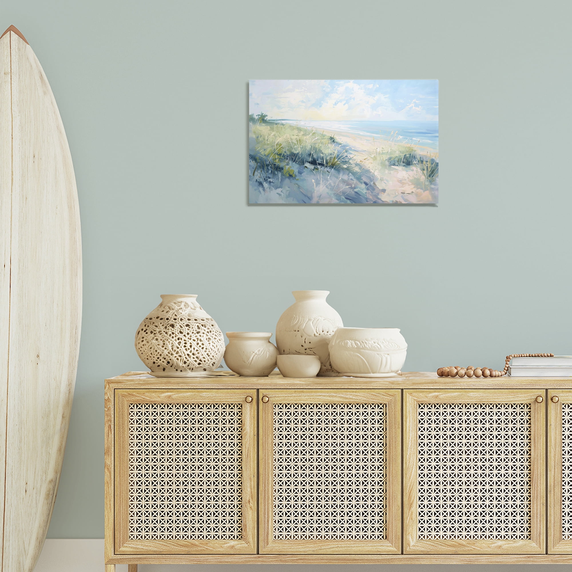 Stupell Industries Sunny Day At The Coast Nautical & Beach Painting Wrapped Canvas Art Print Wall Art, 24 x 16