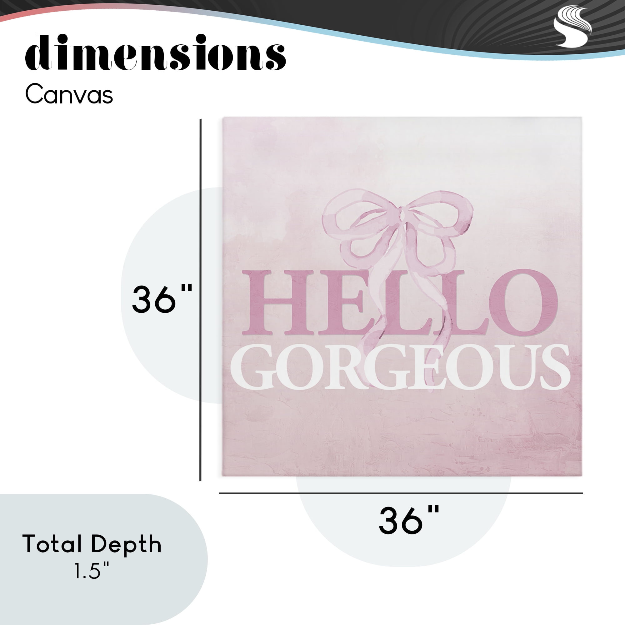 Feminine Hello Gorgeous Canvas Wall Art, design by Kim Allen