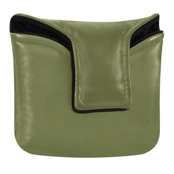 Haosy Olive Green Golf Mallet Putter Cover Strong Magnetic Leather Golf Club Headcover Closure