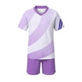 thumbnail image 3 of Avtoify Summer Girls Short Sleeve Round-Neck Shirts Dry Breathable Short Sleeve Top Pocket Shorts 2 Piece Unisex Soccer Outfit for Kids Aged 4-14 Daily, 3 of 10