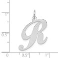 thumbnail image 2 of 14k White Gold Large Fancy Script Initial R Charm, 2 of 2