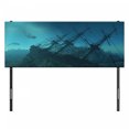 thumbnail image 3 of Nautical Headboard, Dolphins Ruined Wreckage Underwater Sunken Ship Mystery Treasure, Upholstered Decorative Metal Bed Headboard with Memory Foam, Full Size, Slate Blue Pale Blue, by Ambesonne, 3 of 4
