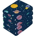 thumbnail image 4 of 12x12Inx2 Sets Reusable Soft Face Towel, Kitchen Hand Towel Bathroom Absorbent Towel, Gym Hotel Spa-Space Planets Pattern Washcloth Gift, 4 of 7
