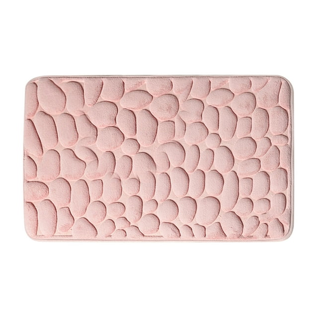 Xihbxyly Alfombra de Baño de Espuma Viscoelástica con Relieve de Adoquines, Base de Pvc Antideslizante, Superabsorbente, Suave y Cómoda, Multiusos, para Baño, Dormitorio y Salón, 40 X 60 Cm.