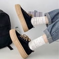 thumbnail image 5 of AUDeals Women's Canvas Shoes, Low Top Lace Up Platform Sneakers with Lightweight Comfort, Casual Walking Tennis Style, 5 of 8
