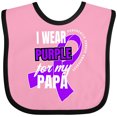 thumbnail image 3 of Inktastic I Wear Purple for My Papa Pancreatic Cancer Awareness Boys or Girls Baby Bib, 3 of 4