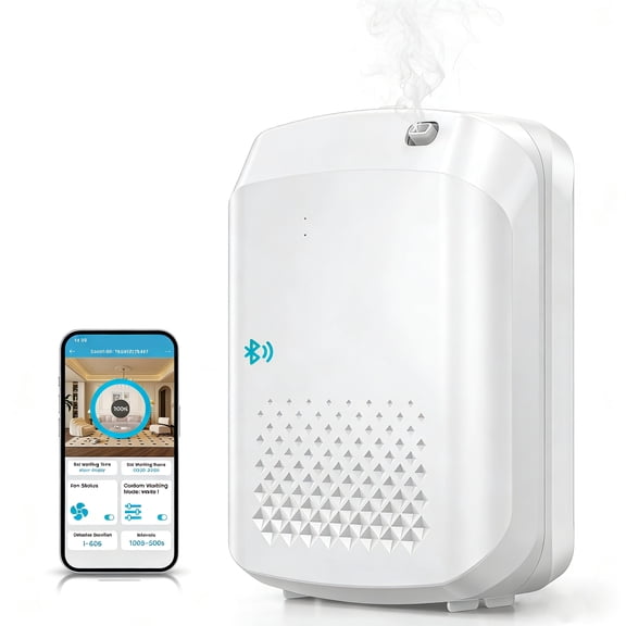 Waterless Essential Oil Diffuser 3000 Sq.Ft Coverage for Large Home Hotel Office, 400ml Cold Air Scent Machine for Aromathrapy, Bluetooth App Control, Quiet No-Noise Aroma Diffuser Wall Amount
