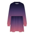 thumbnail image 4 of IROINNID Long Sleeve Dress for Women Loose Round Neck Long Sleeve Comfy Printing Dresses ,Purple, 4 of 5