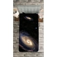 thumbnail image 3 of Ambesonne Galaxy Quilted Bedspread Set 2 Pcs, Spiral Space Universe, Twin Size, Black Beige Purple, 3 of 3
