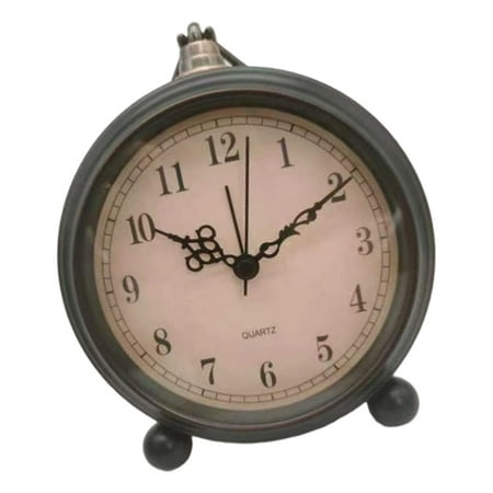 5inch Vintage Alarm Clock With Not Ticking Noise Operated Night Light Home Travel Essential Bedroom Desk Clock