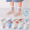 thumbnail image 1 of Calcetines para niñas, 5 par/lote, calcetines de algodón para primavera y verano para niños, patrón de flores bonitas para niños y bebés Tan Jianjun unisex, 1 of 2