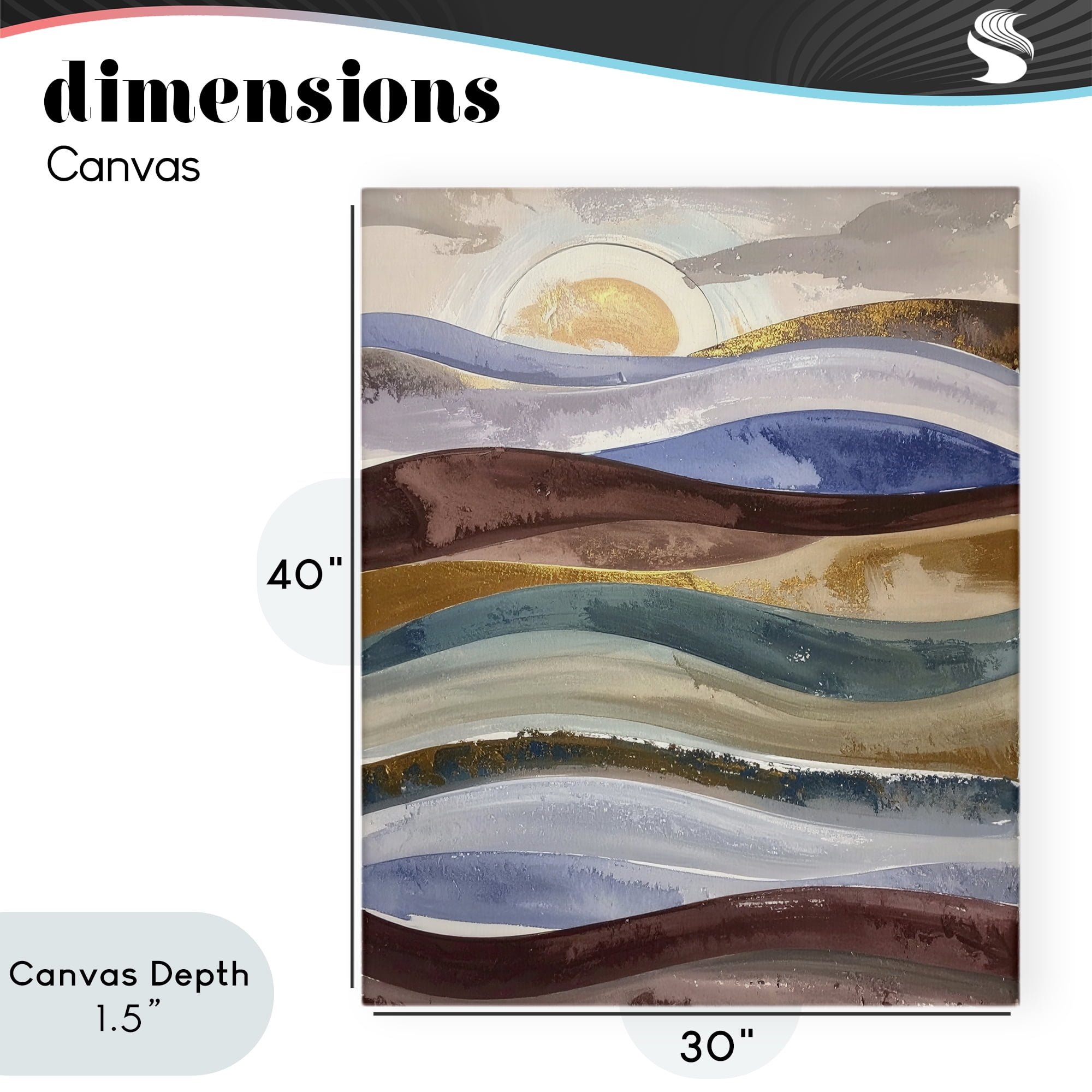 Stupell Industries Layered Ocean Flow Canvas Wall Art, design by Alonza Saunders
