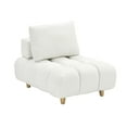 thumbnail image 5 of Teddy Fabric Single Sofa, Armless Floor Sofa with Spacious and Comfortable Seat, Upholstered Couch with Removable Back Cushion for Living Room, Bedroom, Apartment,Beige, 5 of 8