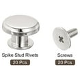 thumbnail image 3 of Unique Bargains Flat Studs Rivet 20 Pack 10x6.5mm Screw Back Rivets, Silver Tone, 3 of 4