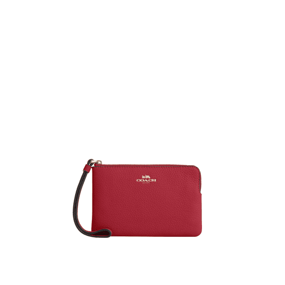 Monedero Wrislet Marca Coach Para Dama Color Rojo Cuero